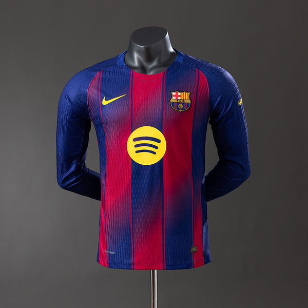 Barcelona Jersey 25/26 Home Football Kit Long Sleeves Player Version