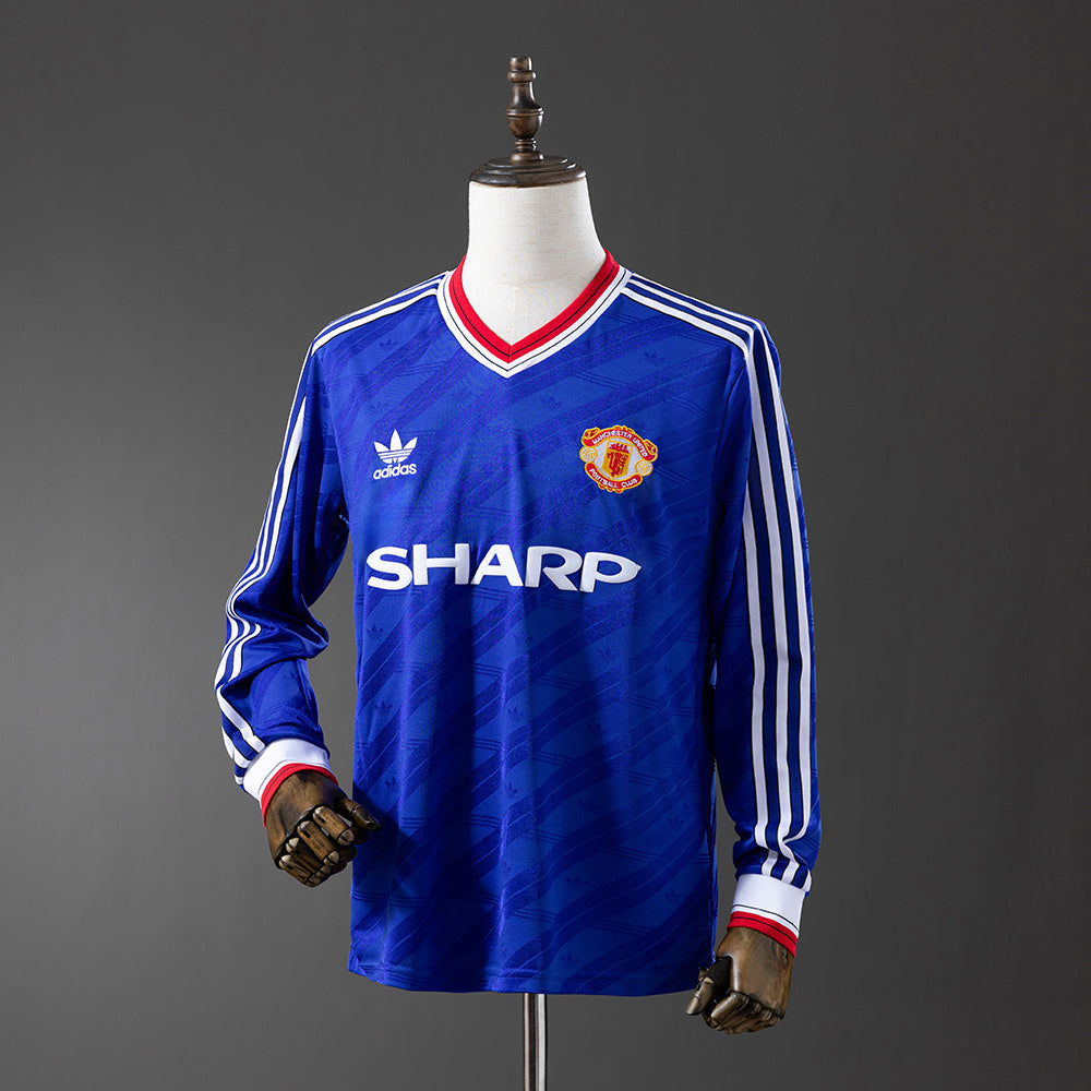 Man United Jersey 1986-88 Third Retro Kit Long Sleeves