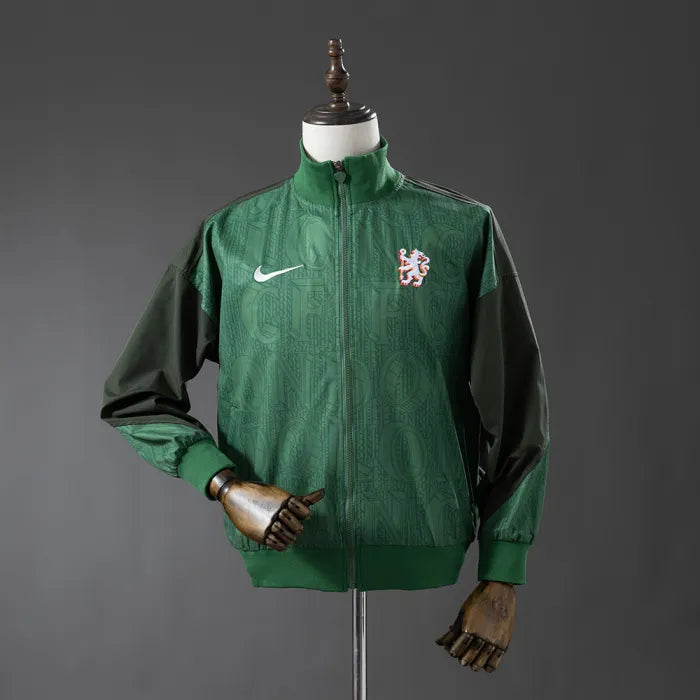 Chelsea Windbreaker 2025/26 Army Green Football Kit - PalmSportss