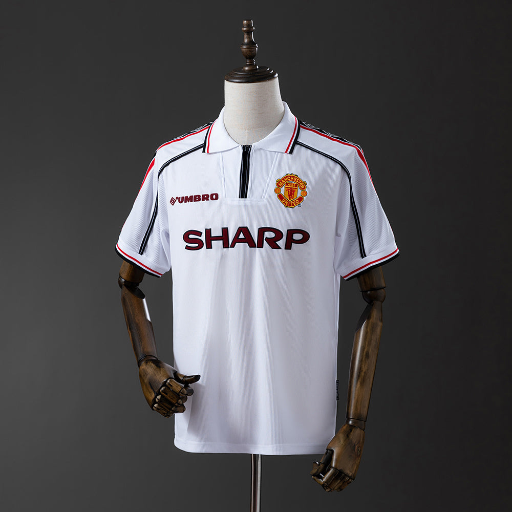 Man United Jersey1998-99 Home White Retro Football Kit