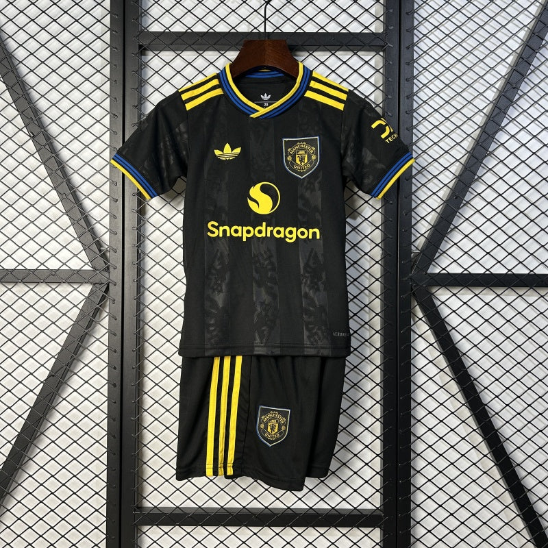 Kids Man United Jersey 25/26 Third Football Kit Soccer Jersey