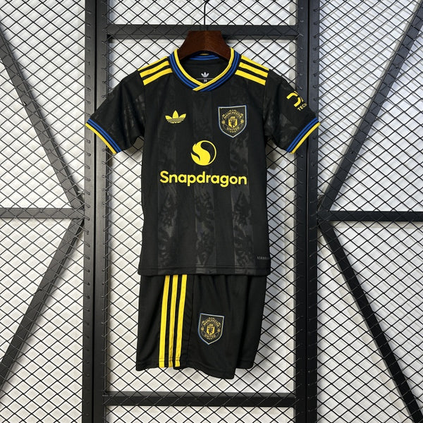 Kids Man United Jersey 25/26 Third Football Kit Soccer Jersey