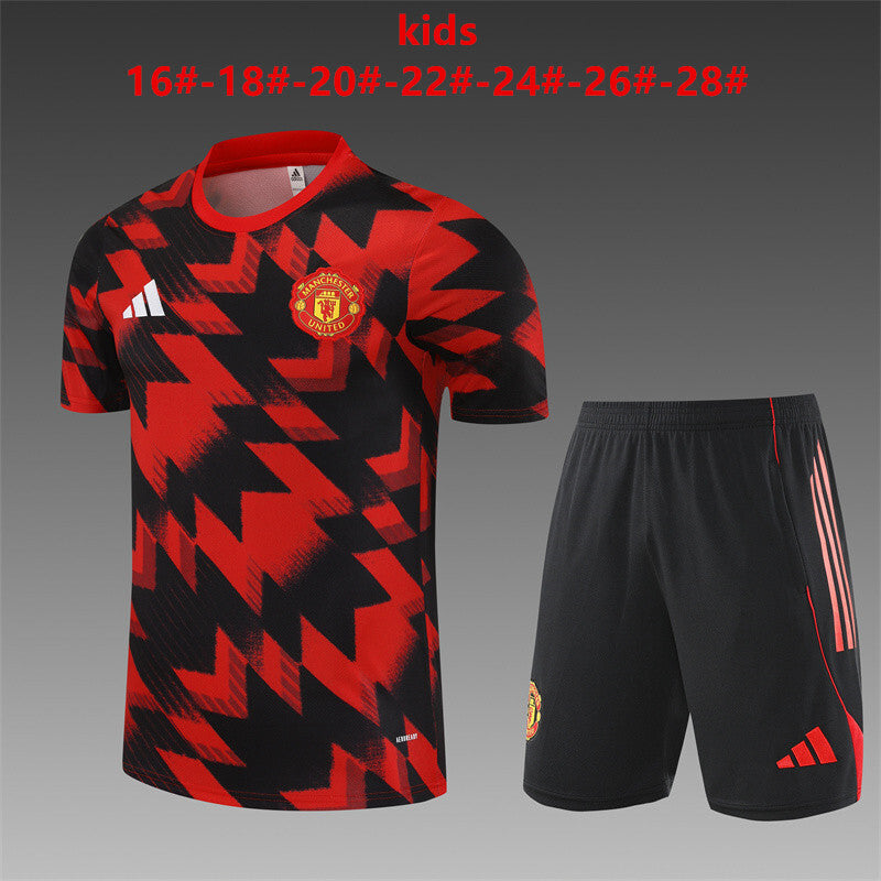 Kids Man United Training Tracksuits 25/26 Football Kit Soccer Jersey