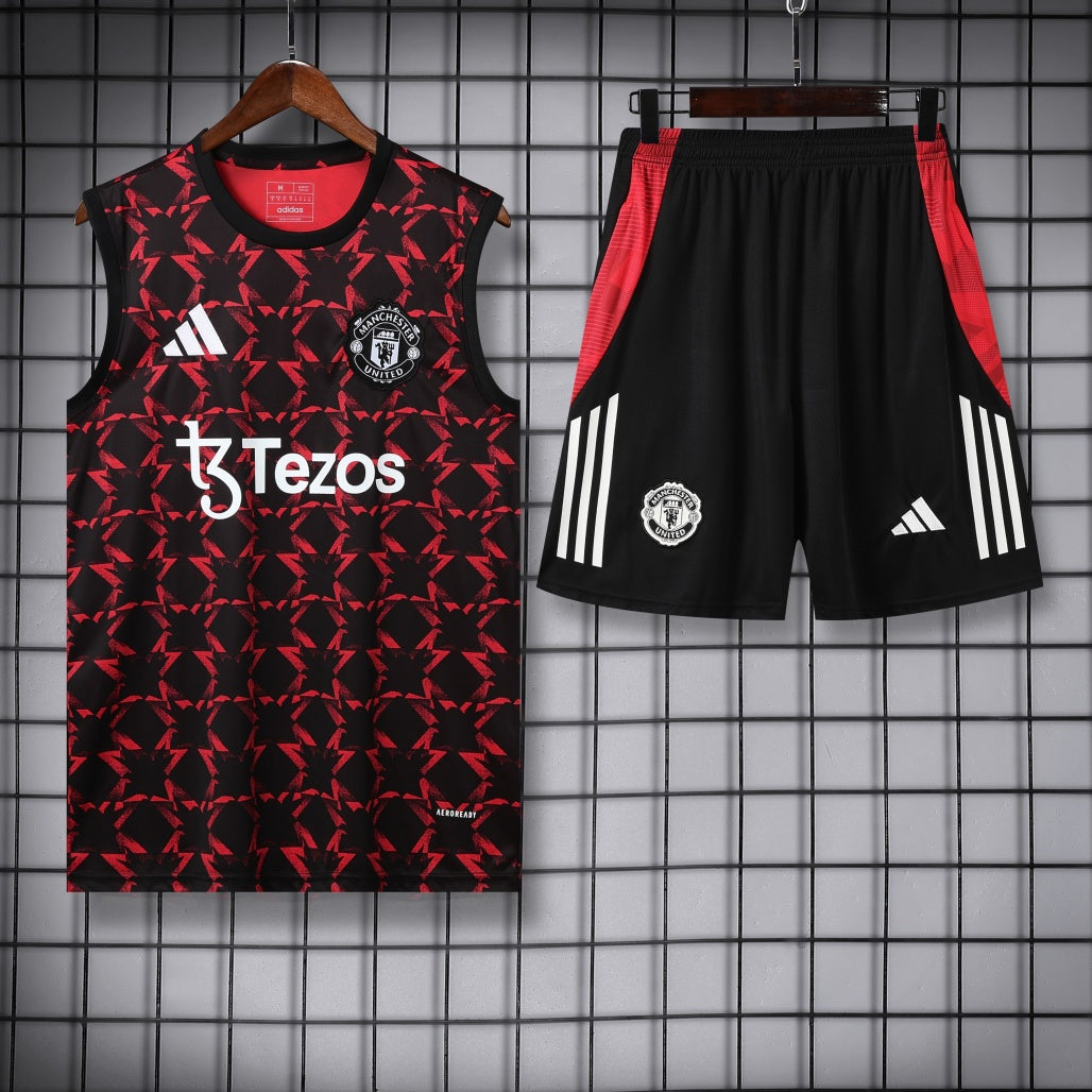 Man United Vest Set Training Tracksuits 25/26 Football Kit Soccer Jersey