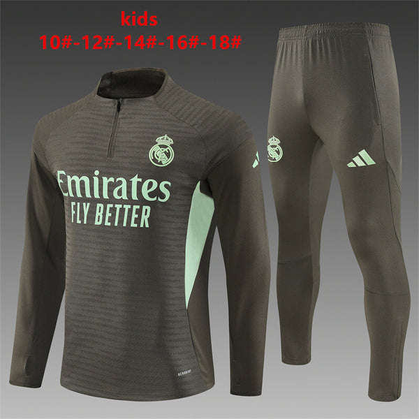 Kids Real Madrid Training Tracksuits 25/26 Football Kit Soccer Jersey