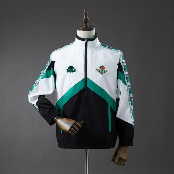 Real Betis Windbreaker 2025/26 Black White Football Kit - PalmSportss