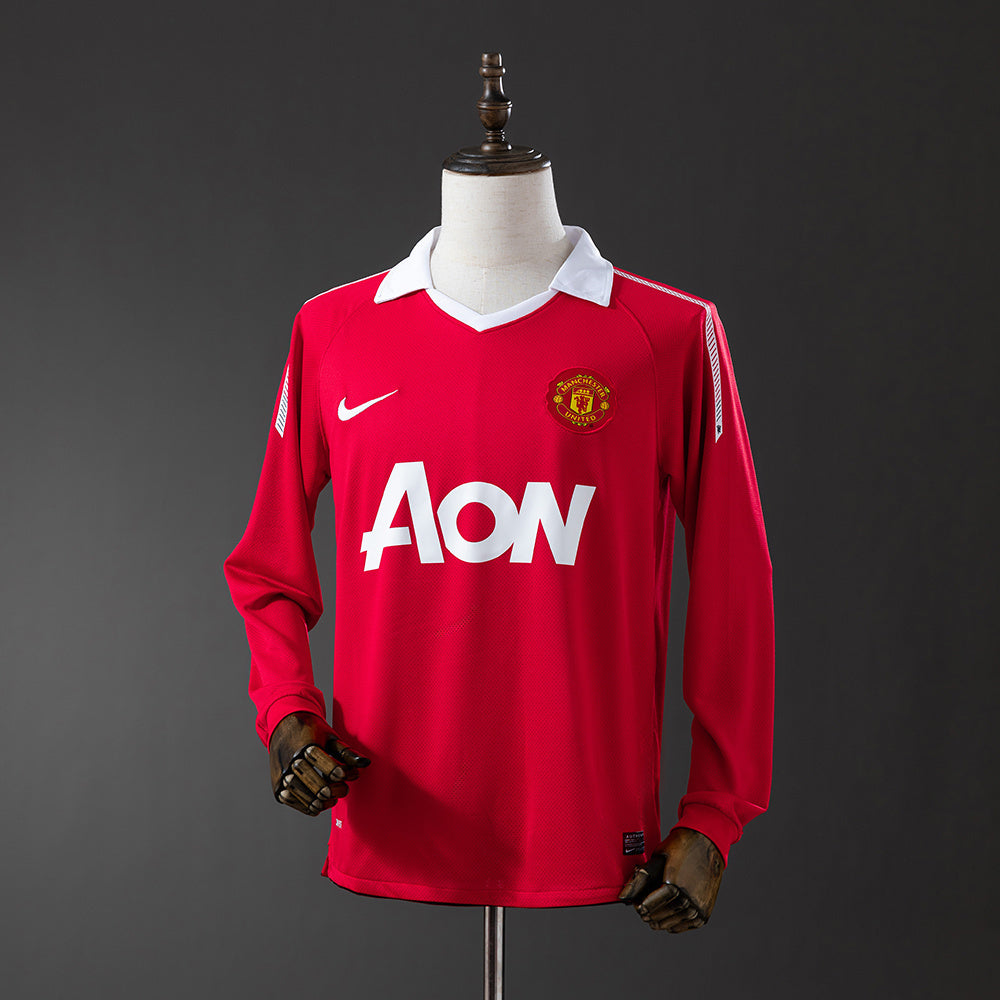 Man United Jersey 2010-11 Home Retro Kit Long Sleeves
