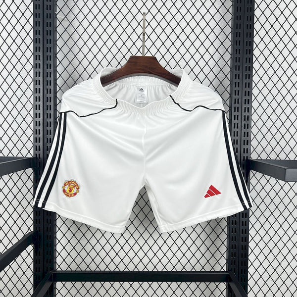 Man United Shorts 25/26 Home White Football Kit Soccer Shorts