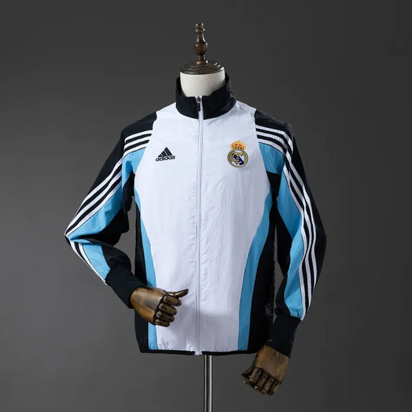 Real Madrid Windbreaker 2025/26 White Football Kit - PalmSportss