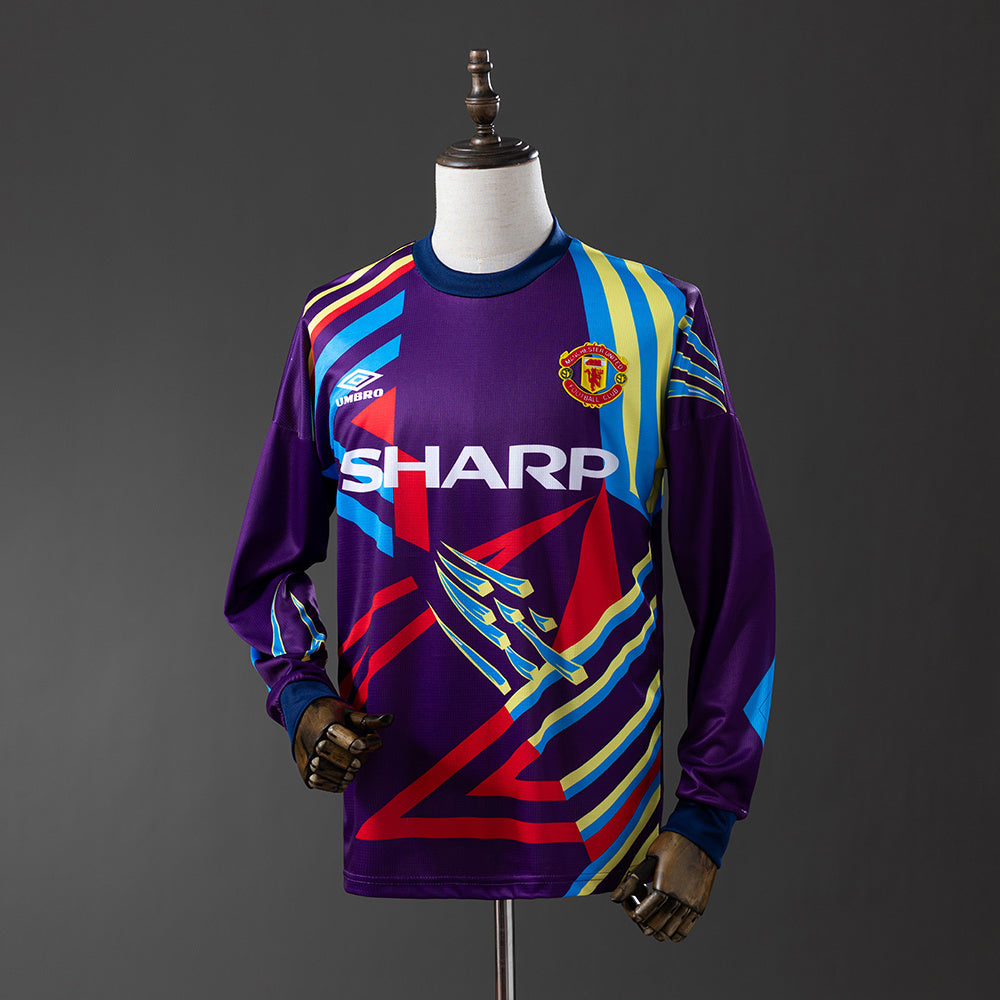 Man United Jersey 1992-94 Goalkeeper Retro Football Kit Long Sleeves
