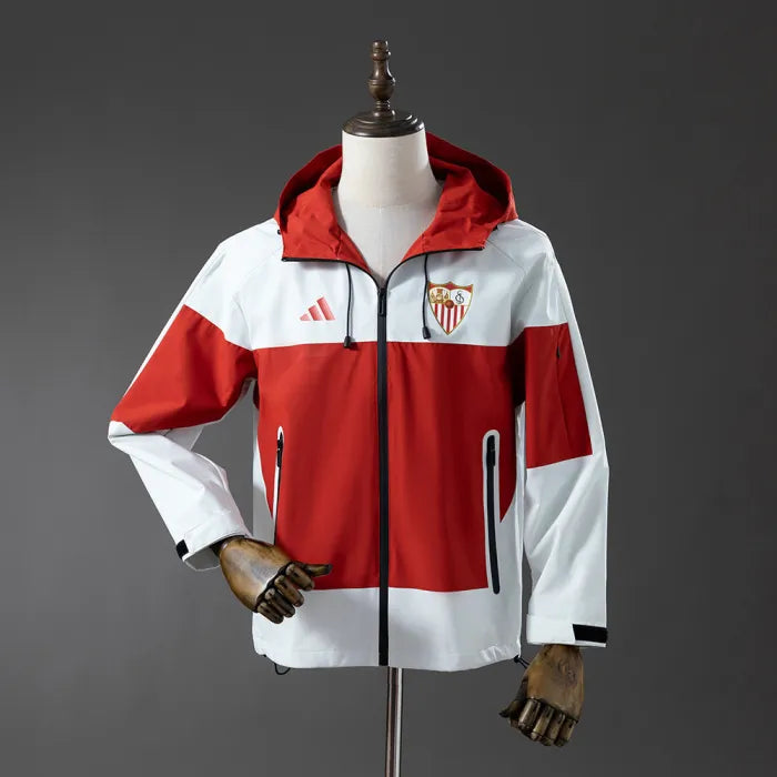 Sevilla Windbreaker 2025/26 Red White Football Kit - PalmSportss