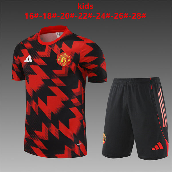 Kids Man United Training Tracksuits 25/26 Football Kit Soccer Jersey