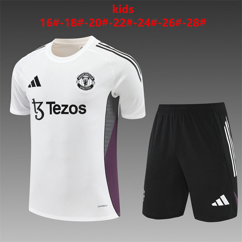 Kids Man United Training Tracksuits 25/26 Football Kit Soccer Jersey