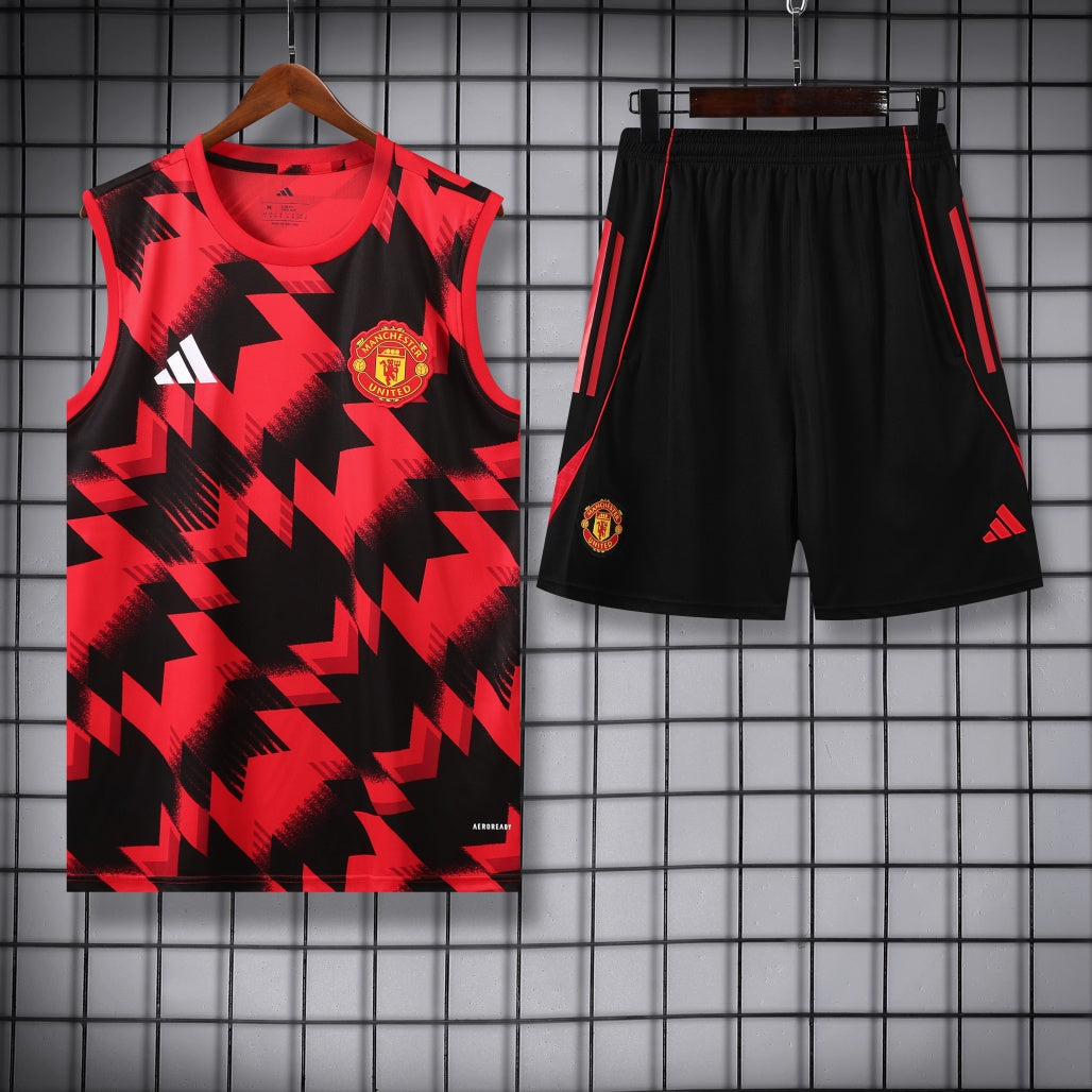 Man United Vest Set Training Tracksuits 25/26 Football Kit Soccer Jersey
