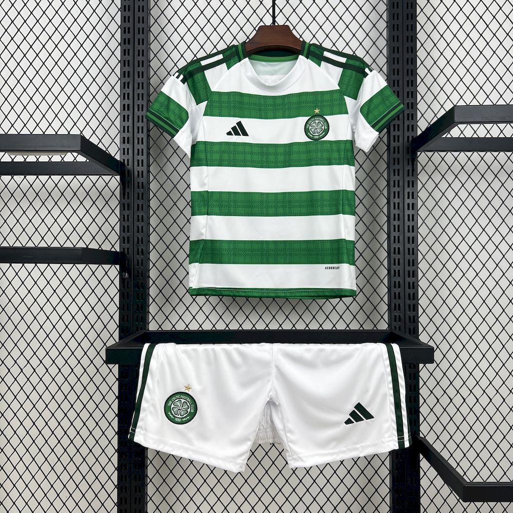 Kids Celtic Jersey 25/26 Home Football Kit Soccer Jersey
