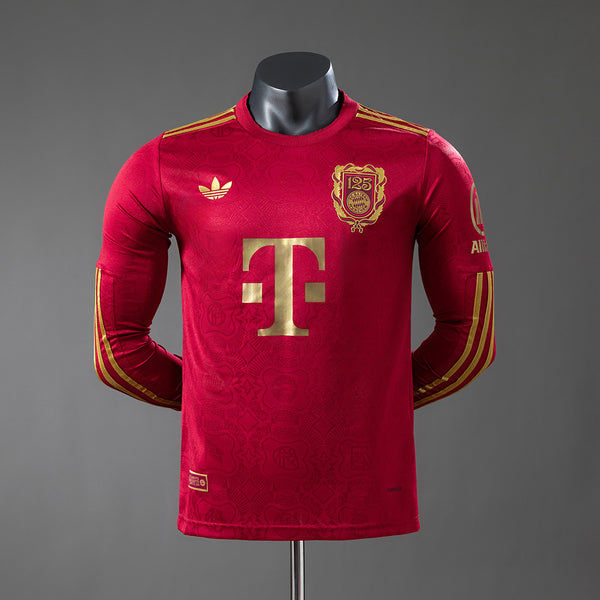 Player Version Bayern Munich Anniversary Jersey 2025/26 Long Sleeves Football Kit Soccer Shirt