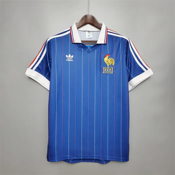 France Jersey Home Kit 1982 Retro Football Team Soccer Shirt