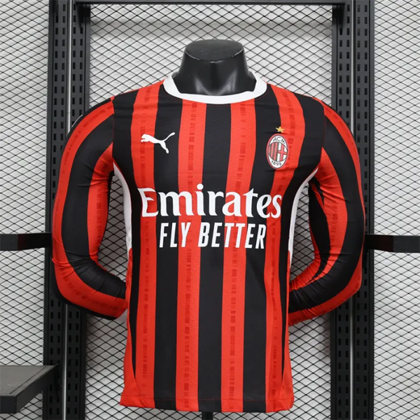 Player Version AC Milan Home Kit 24/25 Football Jersey Long Sleeves