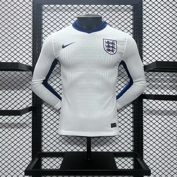 Player England Home Kit 24/25 Euro Cup 2024 Long Sleeves Football Jersey