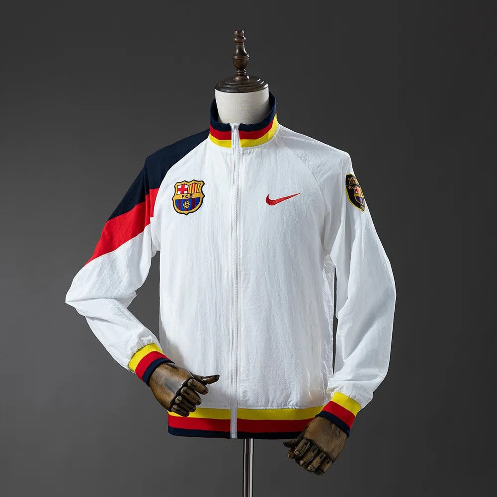 Barcelona Windbreaker 2025/26 White Football Kit - PalmSportss